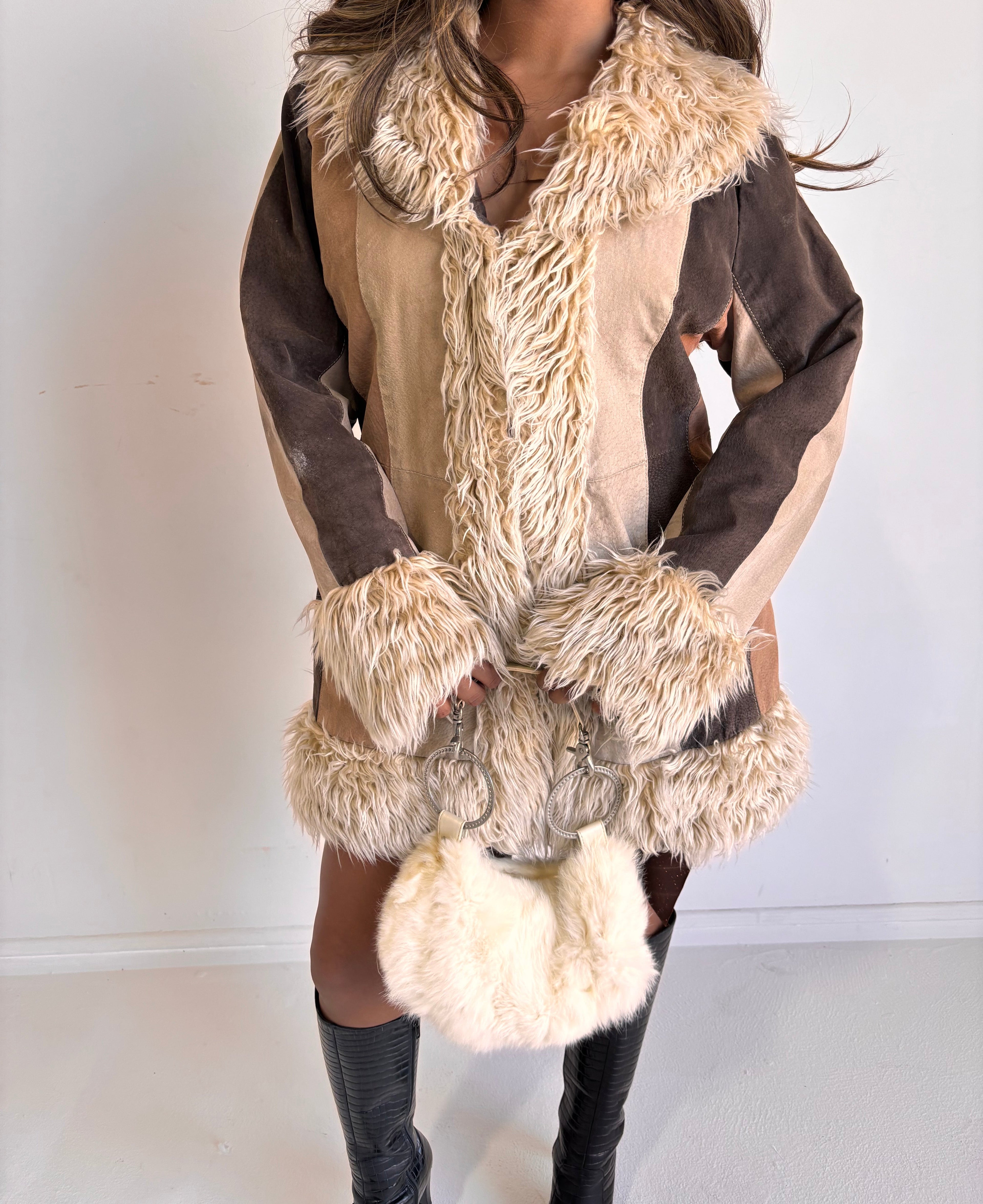 colorblock suede penny lane