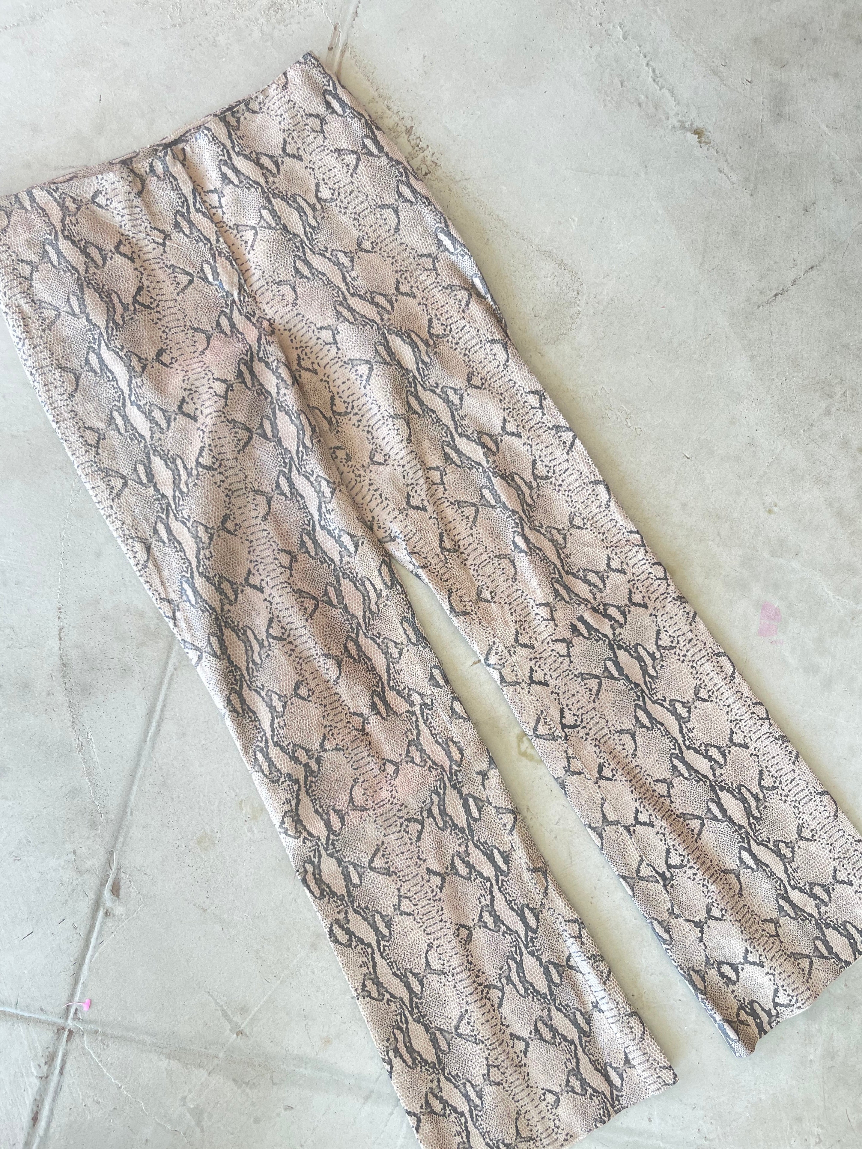 foe snakeskin flares